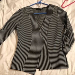 Black/white striped blazer